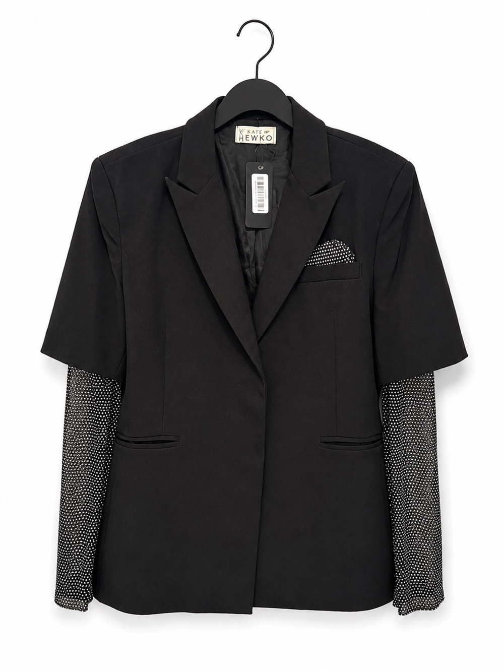 Kate Hewko Rhinestone Sleeve Blazer NWT | Edgy Streetwear Statement Jacket
